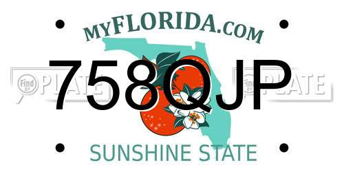 758QJP Florida License Plate