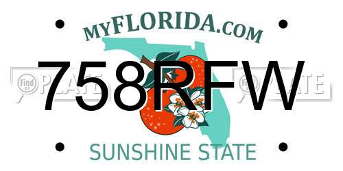 758RFW Florida License Plate