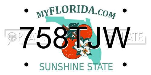 758TJW Florida License Plate