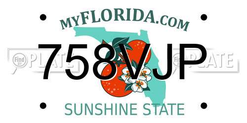 758VJP Florida License Plate
