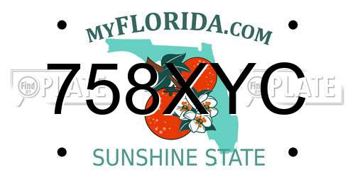 758XYC Florida License Plate