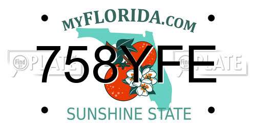 758YFE Florida License Plate