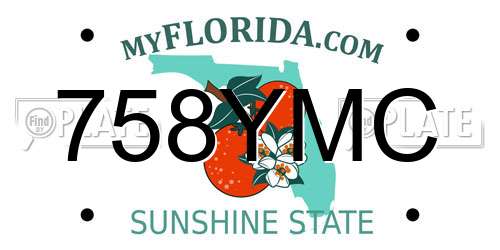 758YMC Florida License Plate