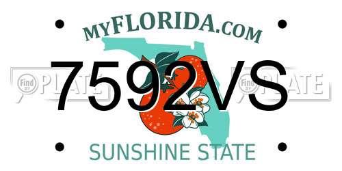 7592VS Florida License Plate