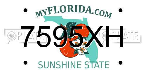 7595XH Florida License Plate