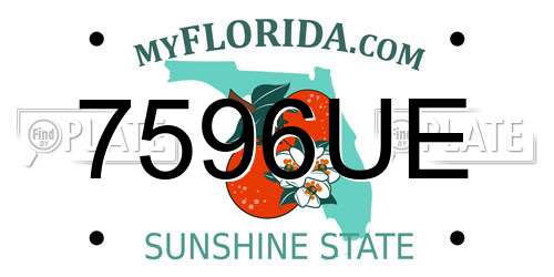 7596UE Florida License Plate