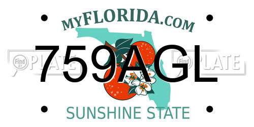 759AGL Florida License Plate