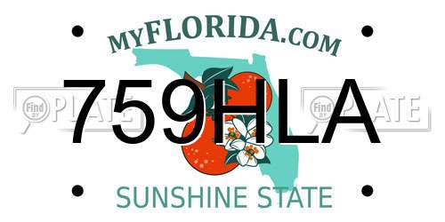 759HLA Florida License Plate