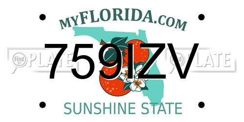 759IZV Florida License Plate