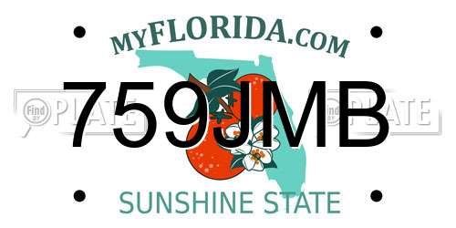 759JMB Florida License Plate