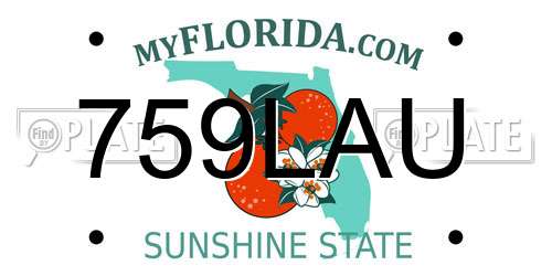 759LAU Florida License Plate