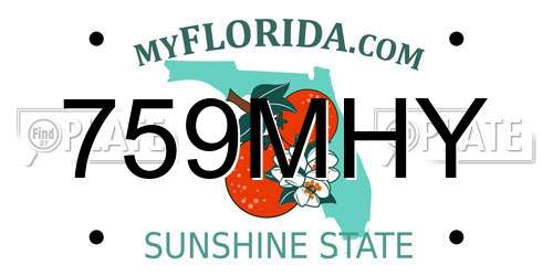 759MHY Florida License Plate