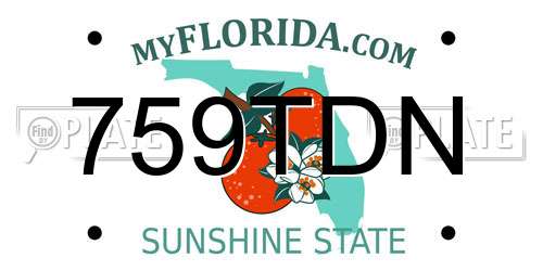 759TDN Florida License Plate