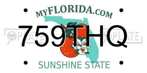 759THQ Florida License Plate