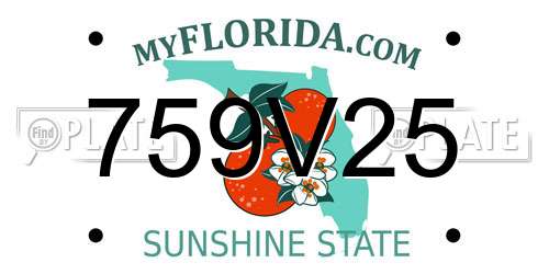 759V25 Florida License Plate