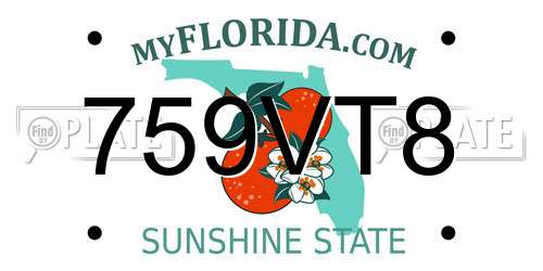 759VT8 Florida License Plate