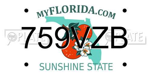 759VZB Florida License Plate