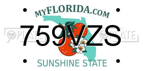 759VZS Florida License Plate