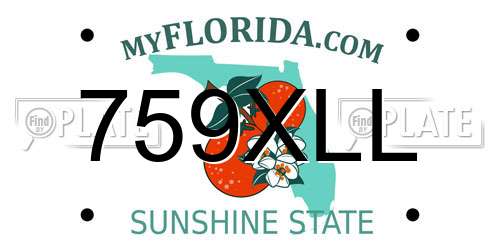 759XLL Florida License Plate