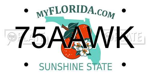 75AAWK Florida License Plate