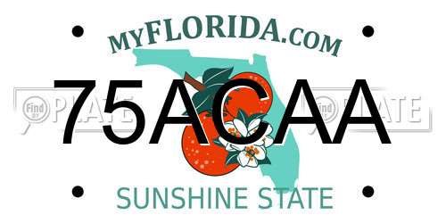 75ACAA Florida License Plate