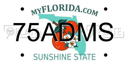 75ADMS Florida License Plate