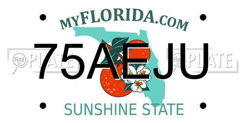 75AEJU Florida License Plate