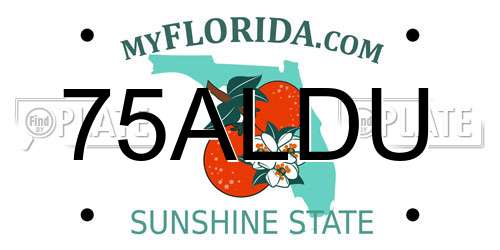 75ALDU Florida License Plate