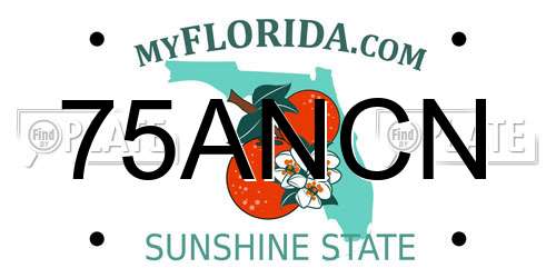 75ANCN Florida License Plate