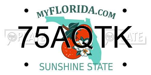 75AQTK Florida License Plate