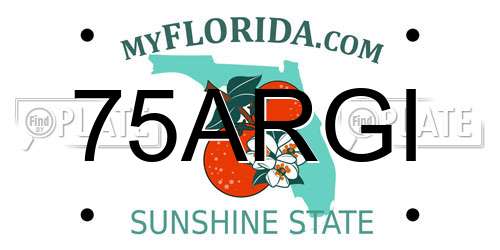 75ARGI Florida License Plate
