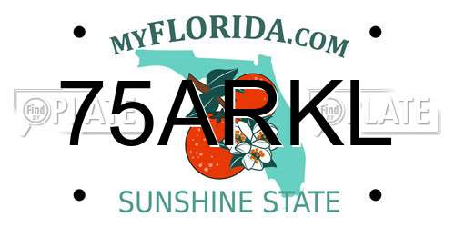75ARKL Florida License Plate