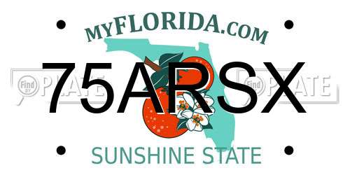 75ARSX Florida License Plate