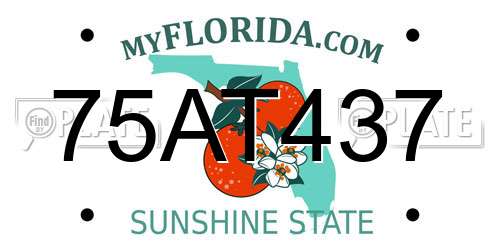 75AT437 Florida License Plate