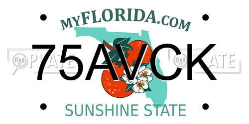 75AVCK Florida License Plate
