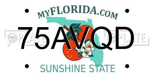 75AVQD Florida License Plate