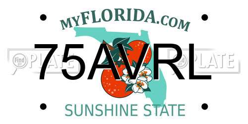 75AVRL Florida License Plate