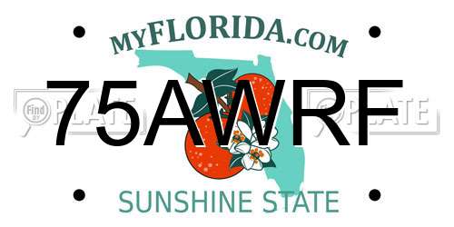 75AWRF Florida License Plate