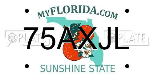 75AXJL Florida License Plate