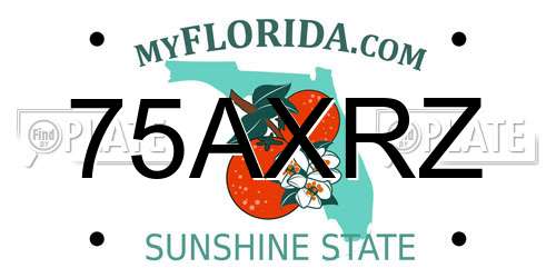 75AXRZ Florida License Plate