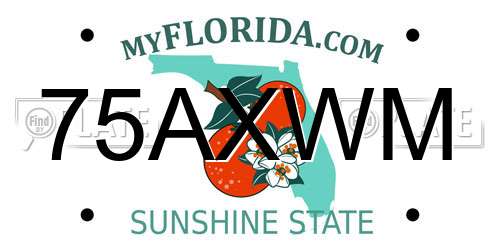 75AXWM Florida License Plate