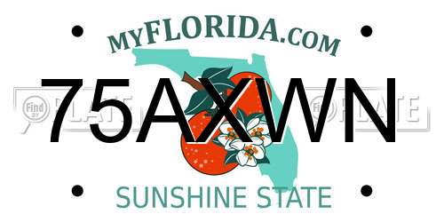 75AXWN Florida License Plate