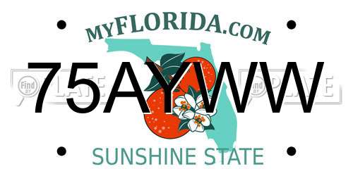 75AYWW Florida License Plate