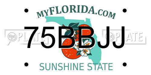 75BBJJ Florida License Plate