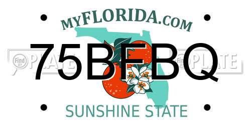 75BFBQ Florida License Plate