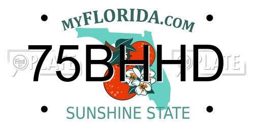 75BHHD Florida License Plate