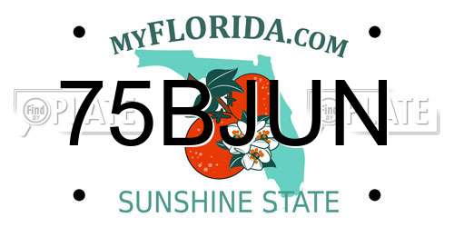 75BJUN Florida License Plate