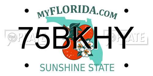 75BKHY Florida License Plate