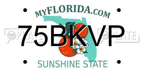 75BKVP Florida License Plate