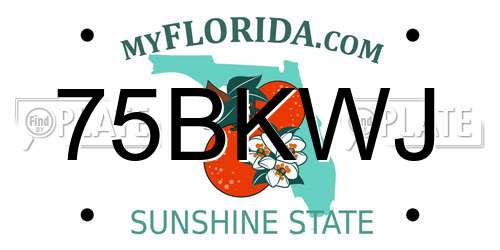 75BKWJ Florida License Plate
